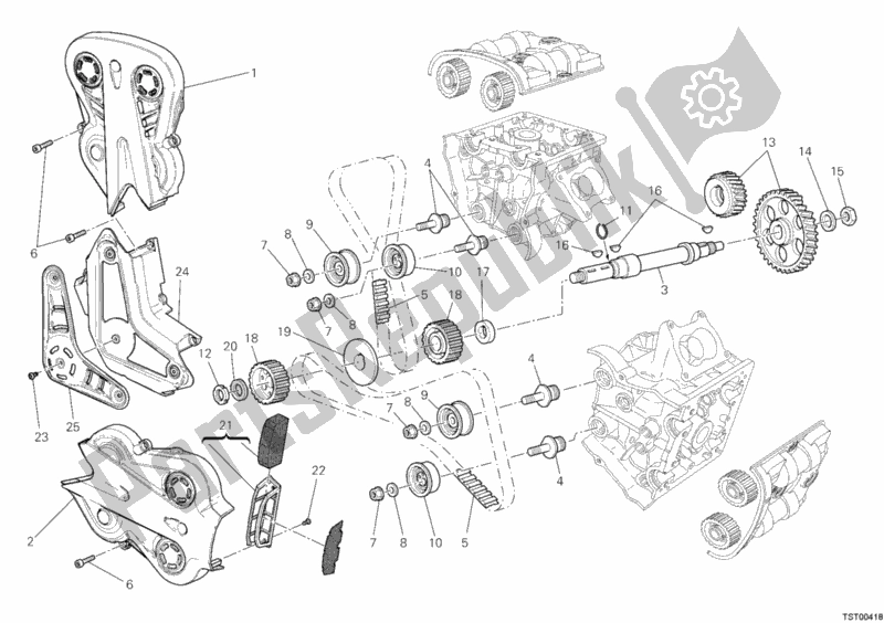 Alle onderdelen voor de Distributieriem van de Ducati Diavel Carbon 1200 2011